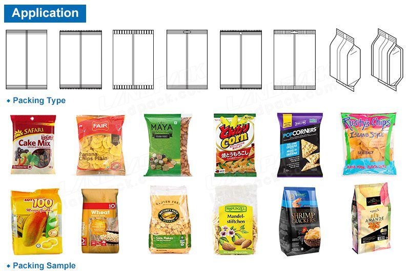 Máquina envasadora de alimentos inflados