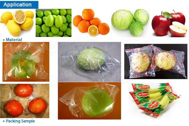 Empaquetadora automática de frutas con film estirable